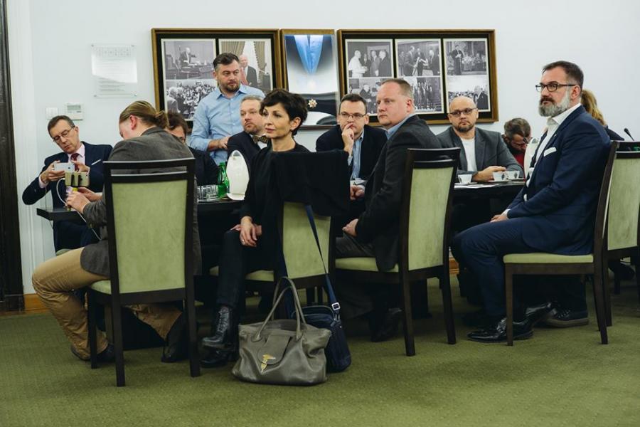 Dziennikarze na spotkaniu z marszałkiem Senatu Stanisławem Karczewskim